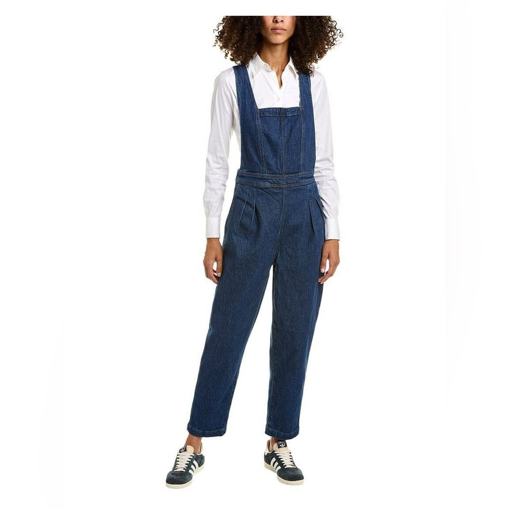 Madewell women jumpsuit Tapered Overalls in Dunson Wash Blue Denim sz 4